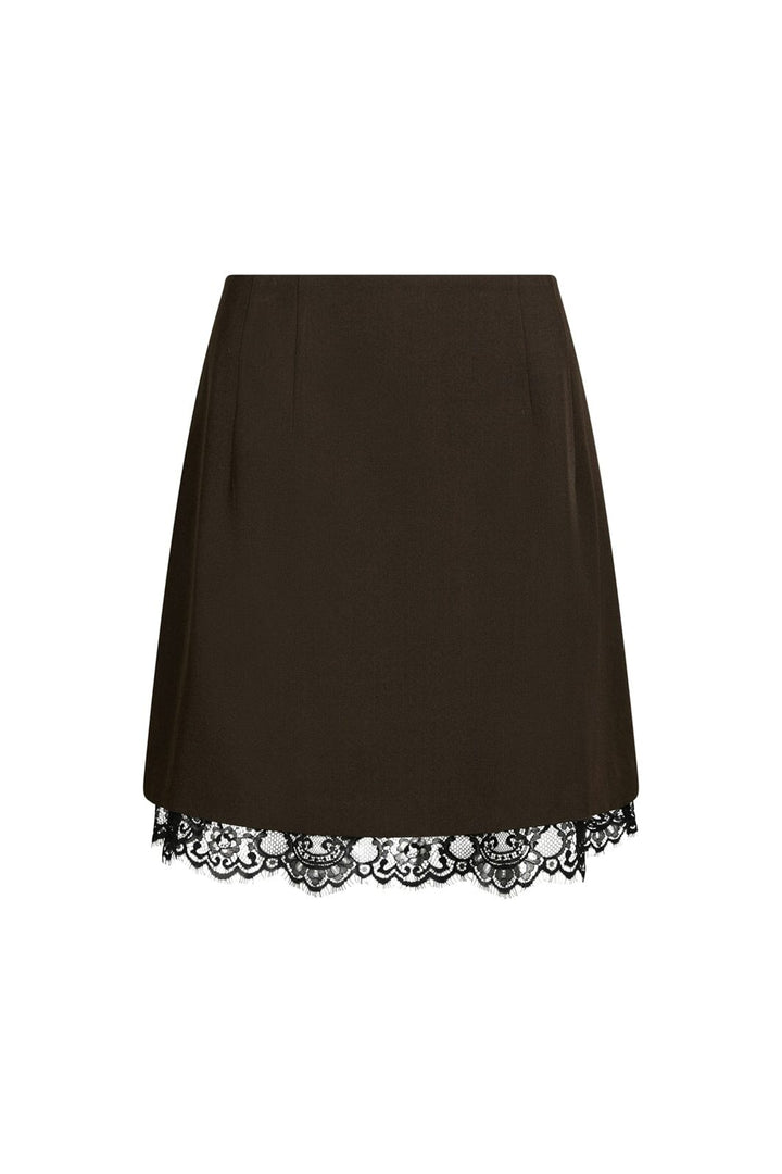 Neo Noir - Brigitte Structure Lace Skirt 169852 - 676 - Dark Brown