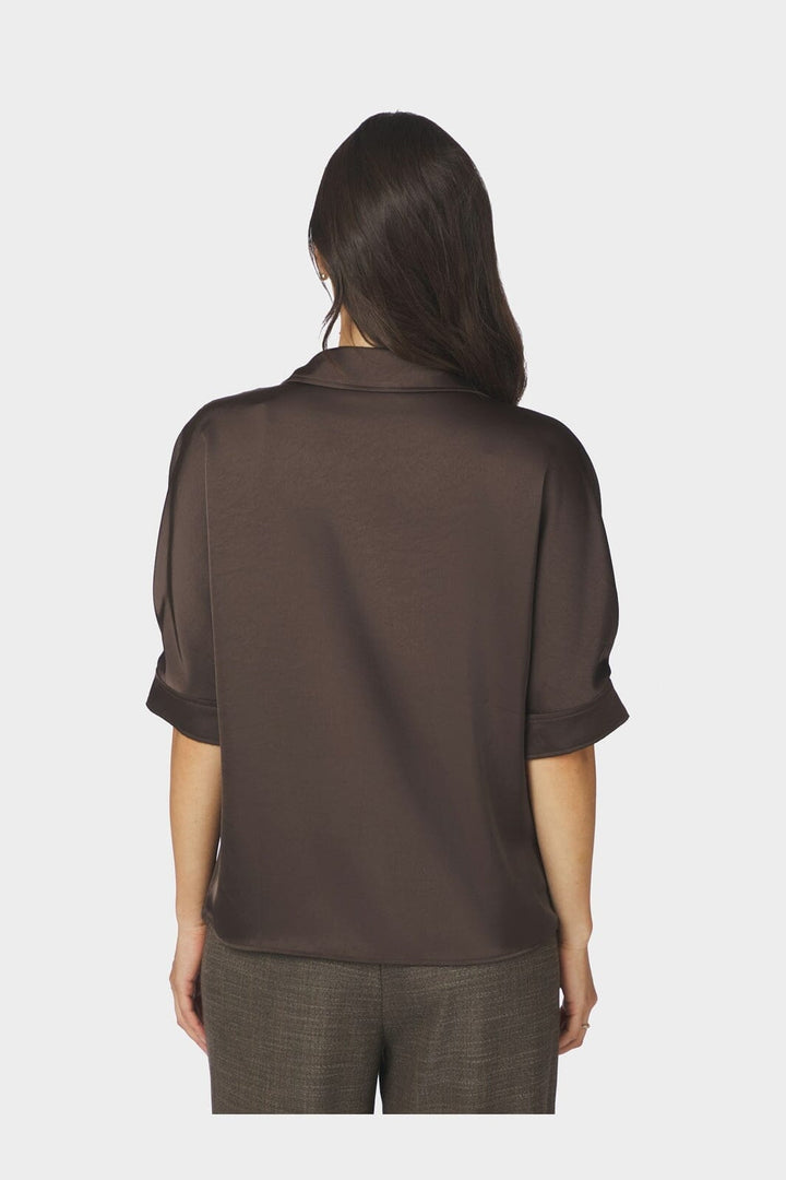 Neo Noir - Carm Heavy Sateen Shirt 170699 - 676 - Dark Brown