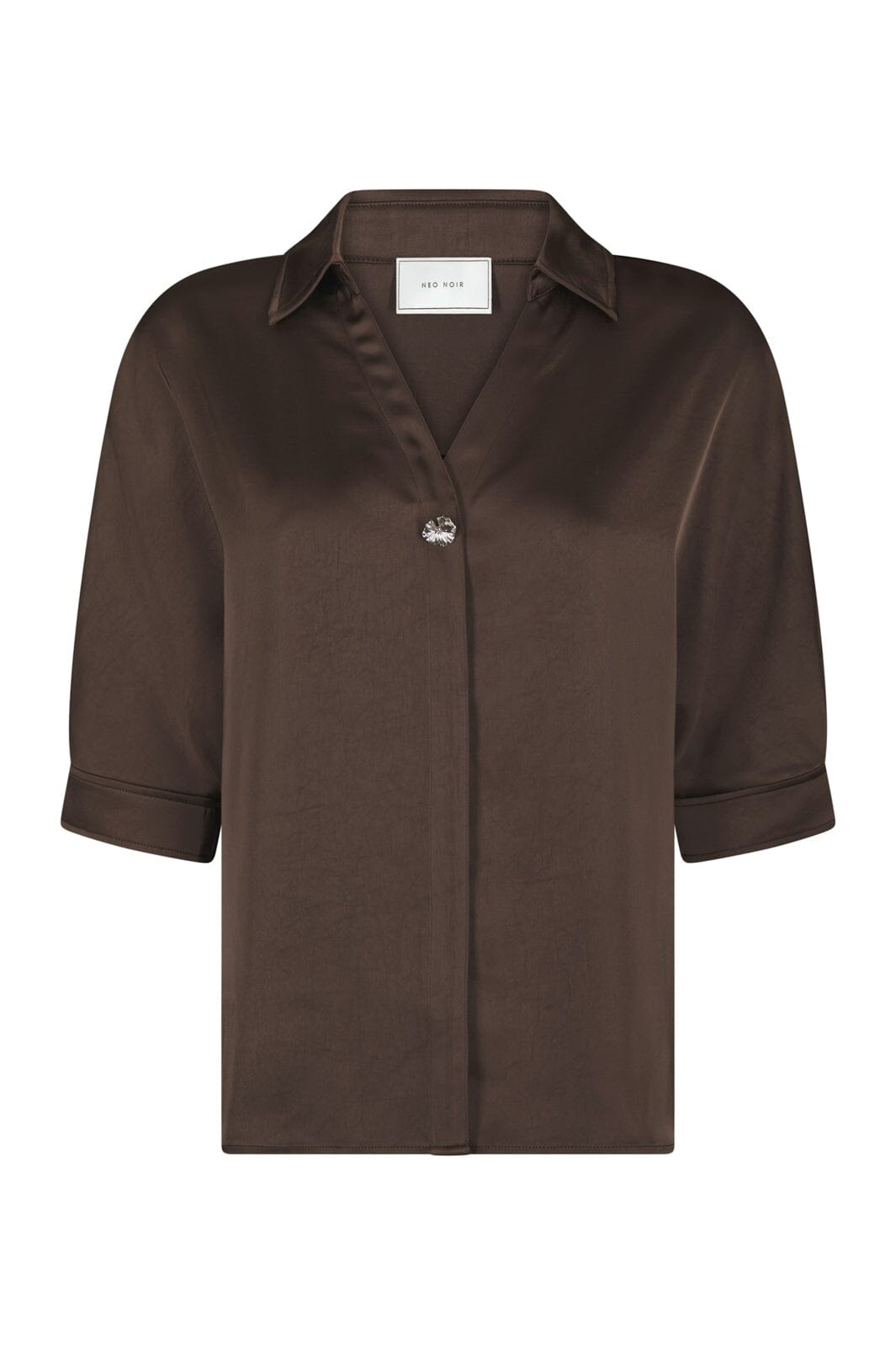 Neo Noir - Carm Heavy Sateen Shirt 170699 - 676 - Dark Brown
