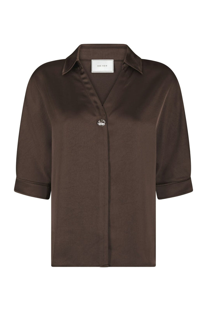 Neo Noir - Carm Heavy Sateen Shirt 170699 - 676 - Dark Brown