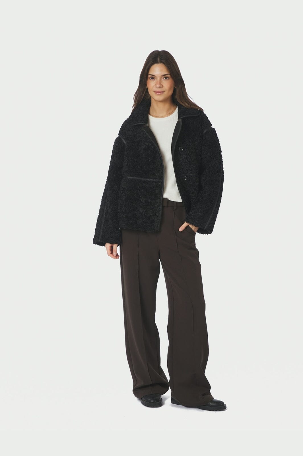Neo Noir - Castor Faux Fur Jacket 164862 - 100 - Black