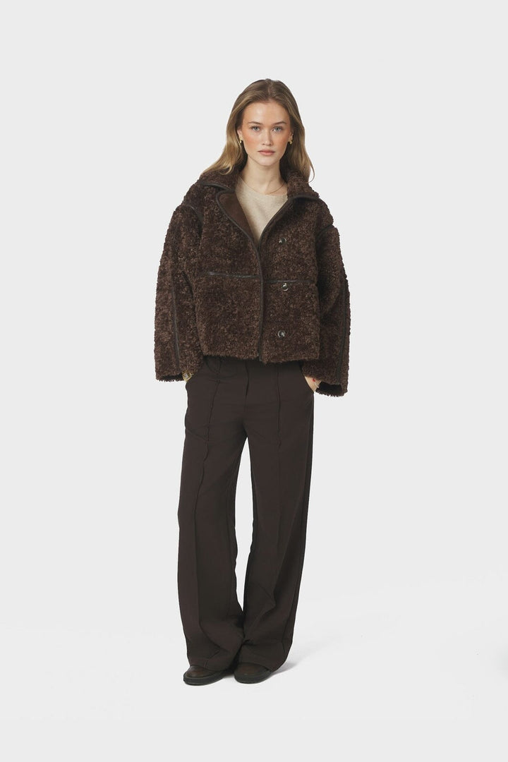Neo Noir - Castor Faux Fur Jacket 164862 - 676 - Dark Brown