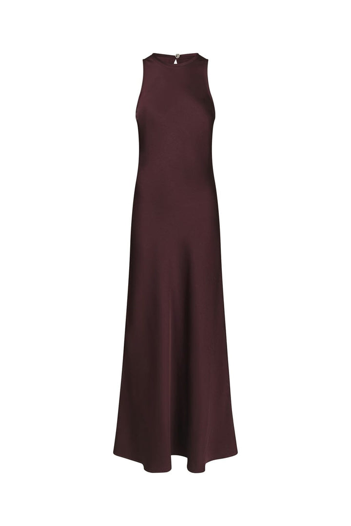 Neo Noir - Celinie Heavy Sateen Dress 165621 - 174 - Burgundy