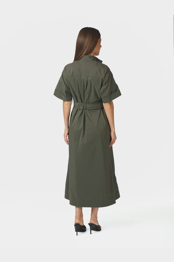 Neo Noir - Cina Poplin Dress 170039 - 151 - Army