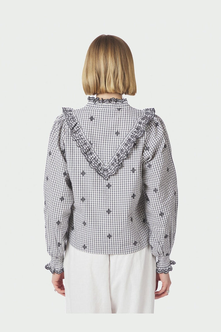 Neo Noir - Degas Check Blouse 169831 - 130 - Grey