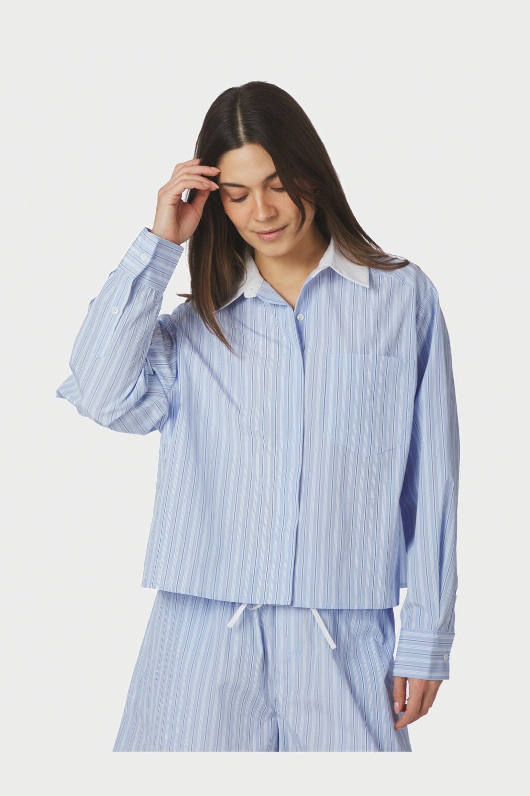 Neo Noir - Delfia Stripe Shirt 169224 - 665 - Light Blue Stripe