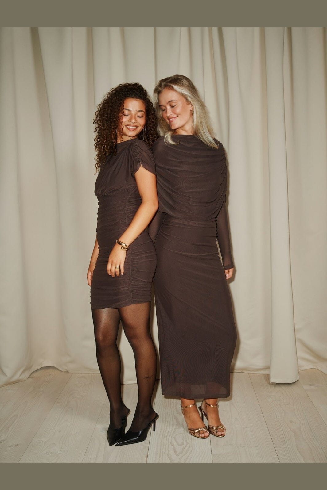 Neo Noir - Delyna Mesh Dress 171227 - 676 - Dark Brown