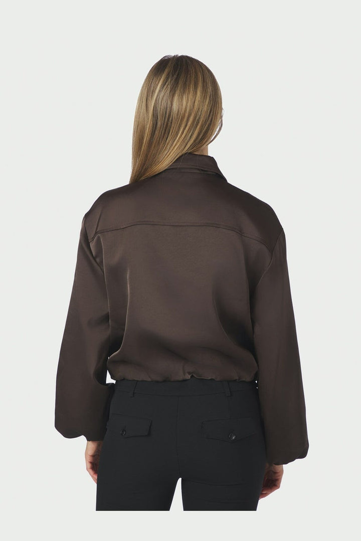 Neo Noir - Denielle Heavy Sateen Jacket 167474 - 676 - Dark Brown
