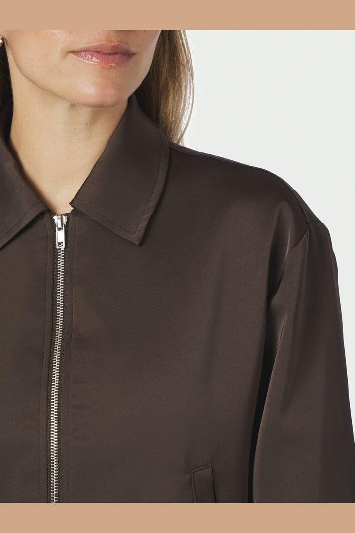Neo Noir - Denielle Heavy Sateen Jacket 167474 - 676 - Dark Brown