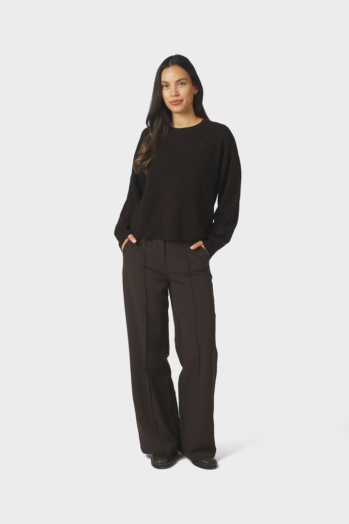 Neo Noir - Detri Wool Knit Blouse 167774 - 676 - Dark Brown