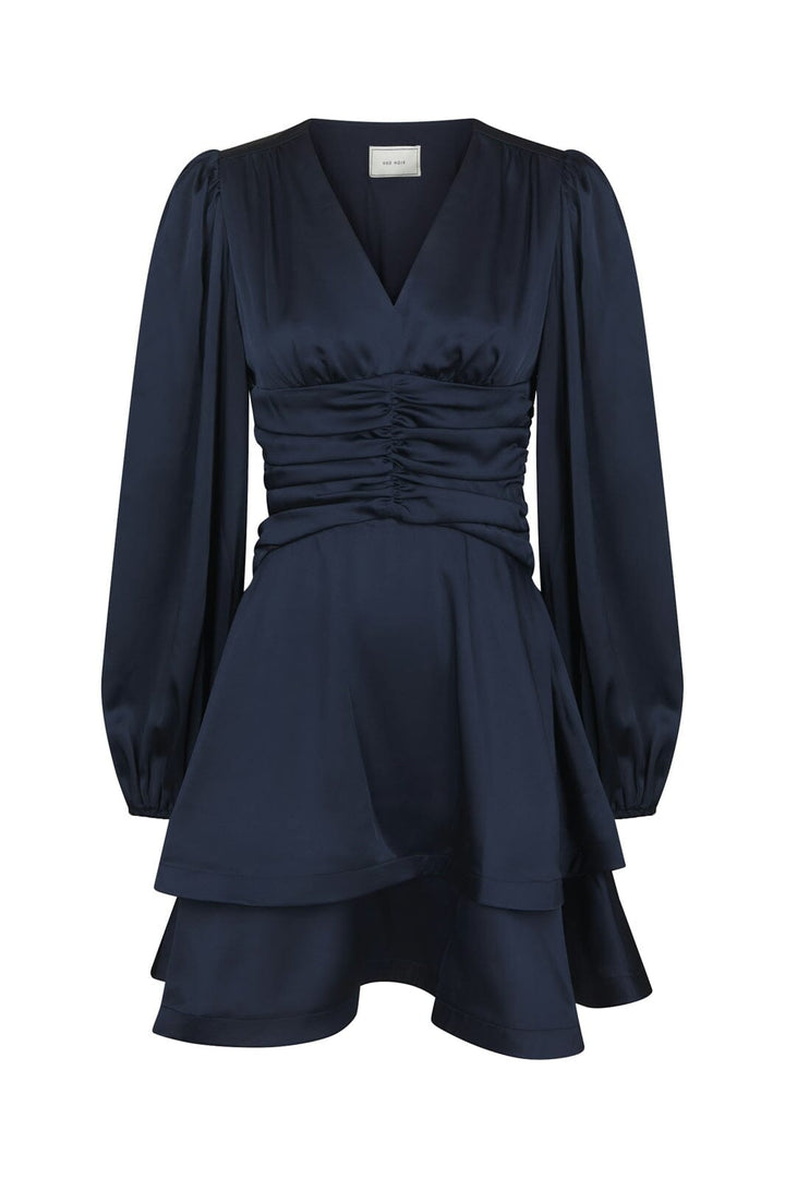 Neo Noir - Dionea Drapy Satin Dress 170722 - 141 - Navy