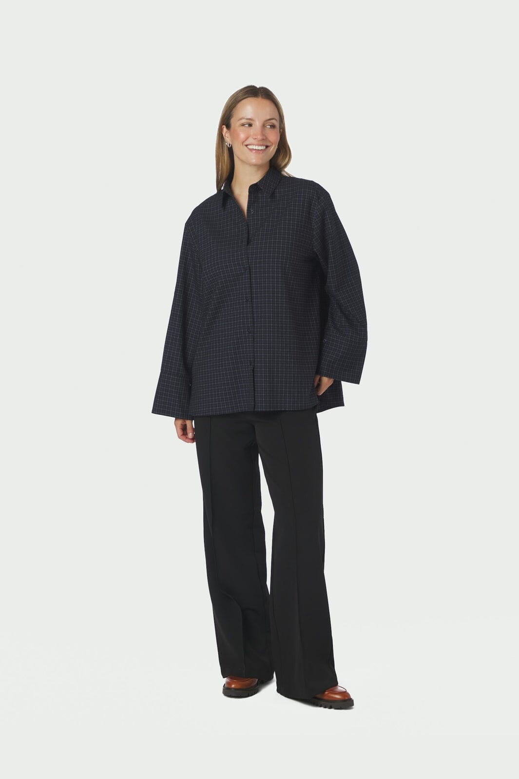 Neo Noir - Dita Check Shirt 170763 - 534 - Dark Blue
