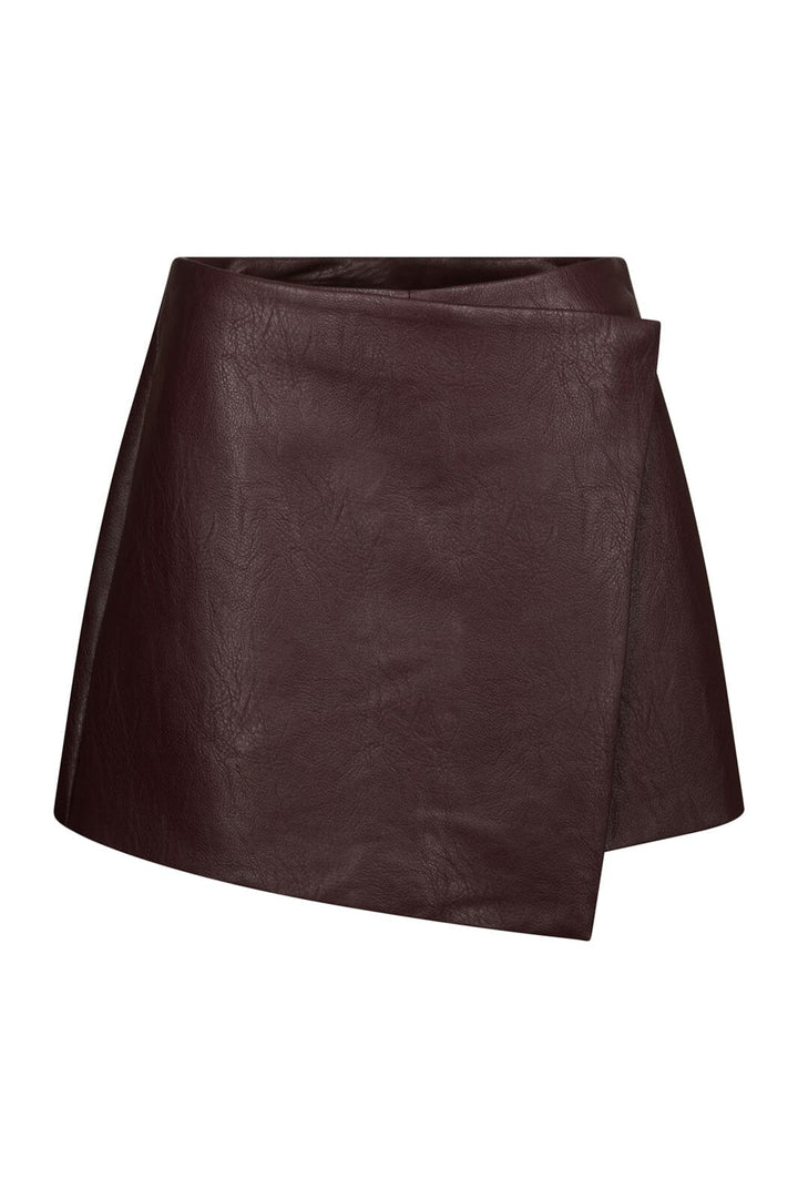 Neo Noir - Elayne Faux Leather Skorts 169802 - 162 - Bordeaux