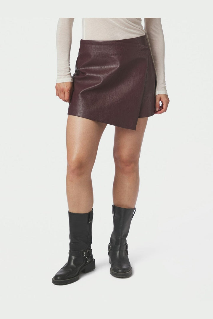 Neo Noir - Elayne Faux Leather Skorts 169802 - 162 - Bordeaux
