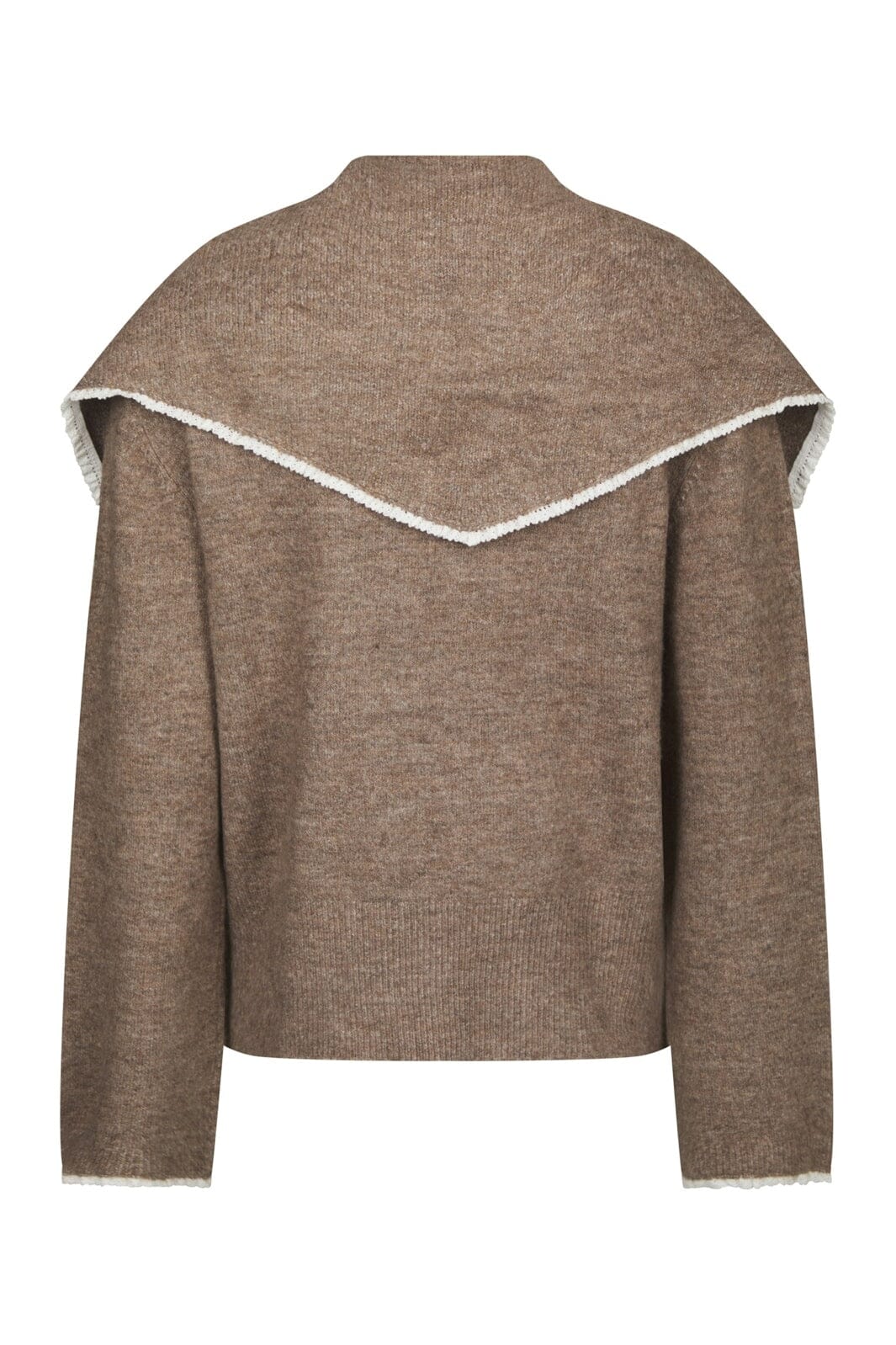Neo Noir - Eliska Scarf Knit Blouse 170082 - 205 - Brown Melange
