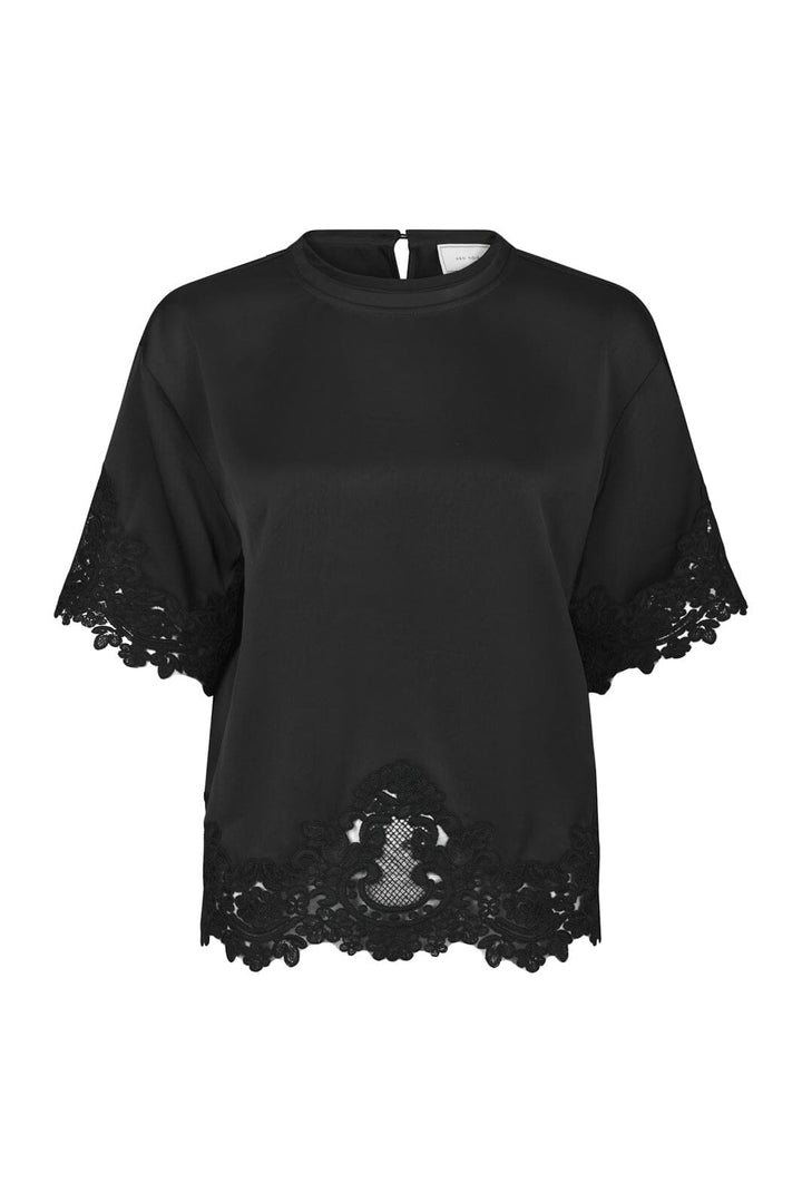 Neo Noir - Elle Heavy Sateen Lace Top 170661 - 100 - Black