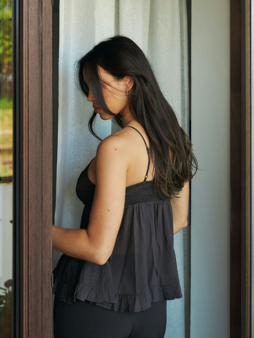 Neo Noir - Elvena S Voile Top 169066 - 676 - Dark Brown Toppe 