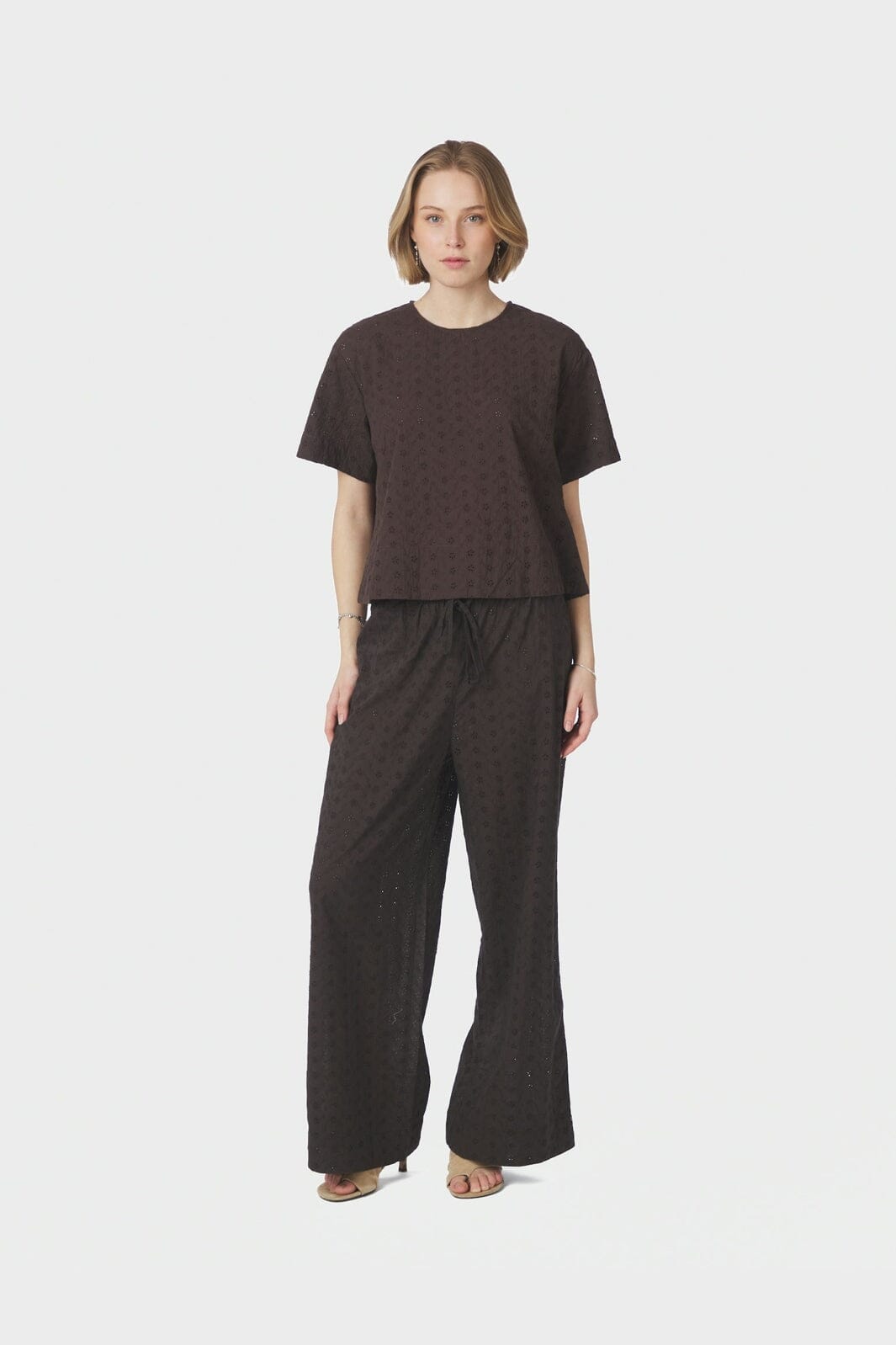 Neo Noir - Emmey Emb Pants 169504 - 676 - Dark Brown