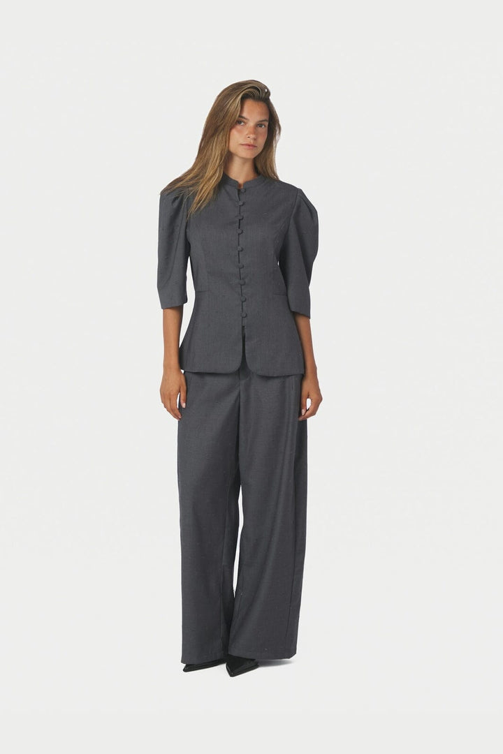 Neo Noir - Essiall Dobby Suit Pants 171097 - 133 - Grey Melange