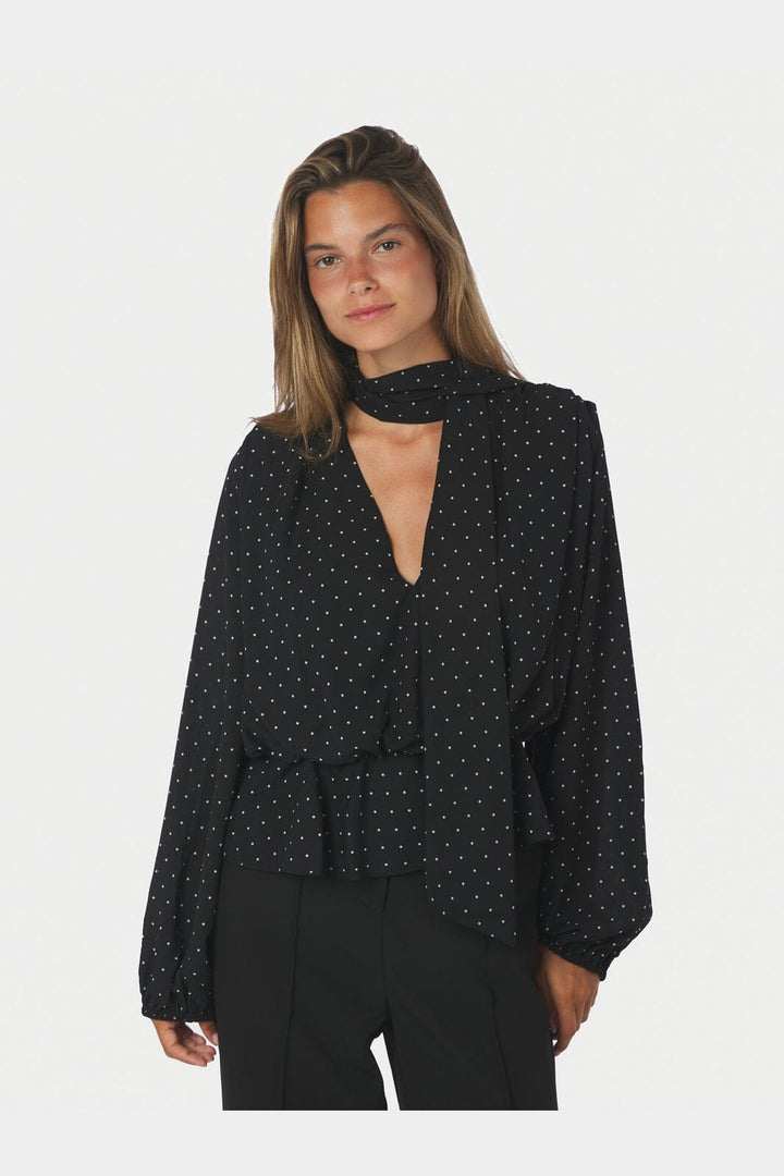Neo Noir - Ettalie Dot Blouse 171098 - 100 - Black