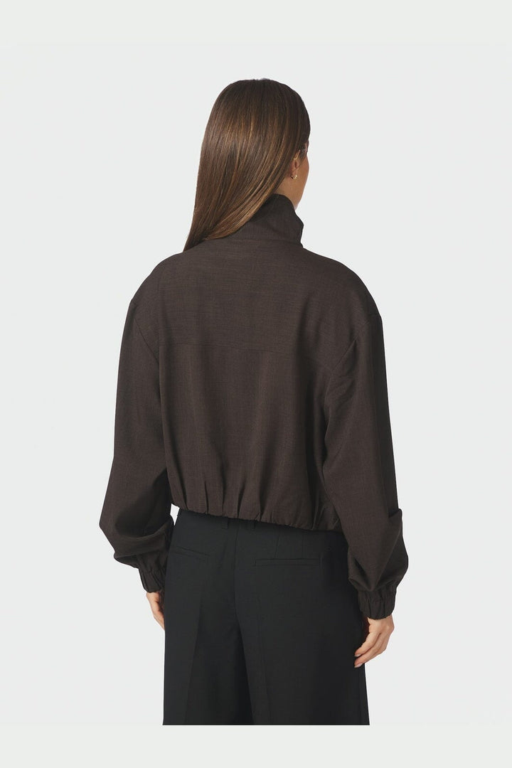 Neo Noir - Felicity Zip Blouse 170348 - 676 - Dark Brown