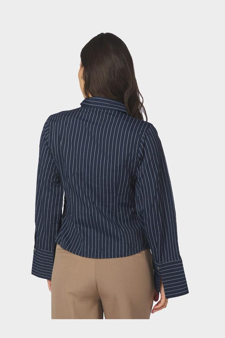 Neo Noir - Fenli Slim Stripe Shirt 170977 - 141 - Navy