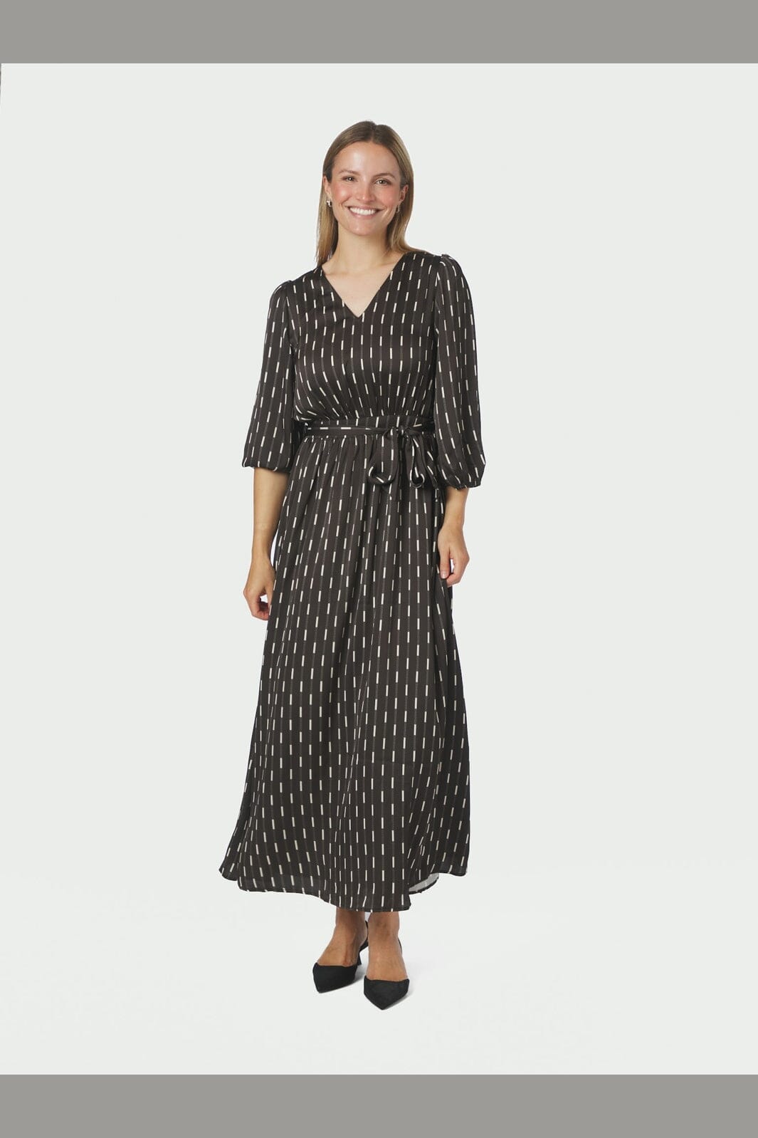 Neo Noir - Filene Print Dress 171004 - 676 - Dark Brown