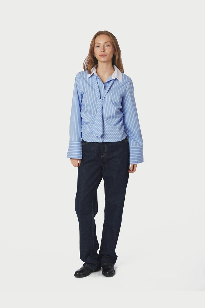 Neo Noir - Francesca Stripe Shirt 165981 - 145 - Light Blue