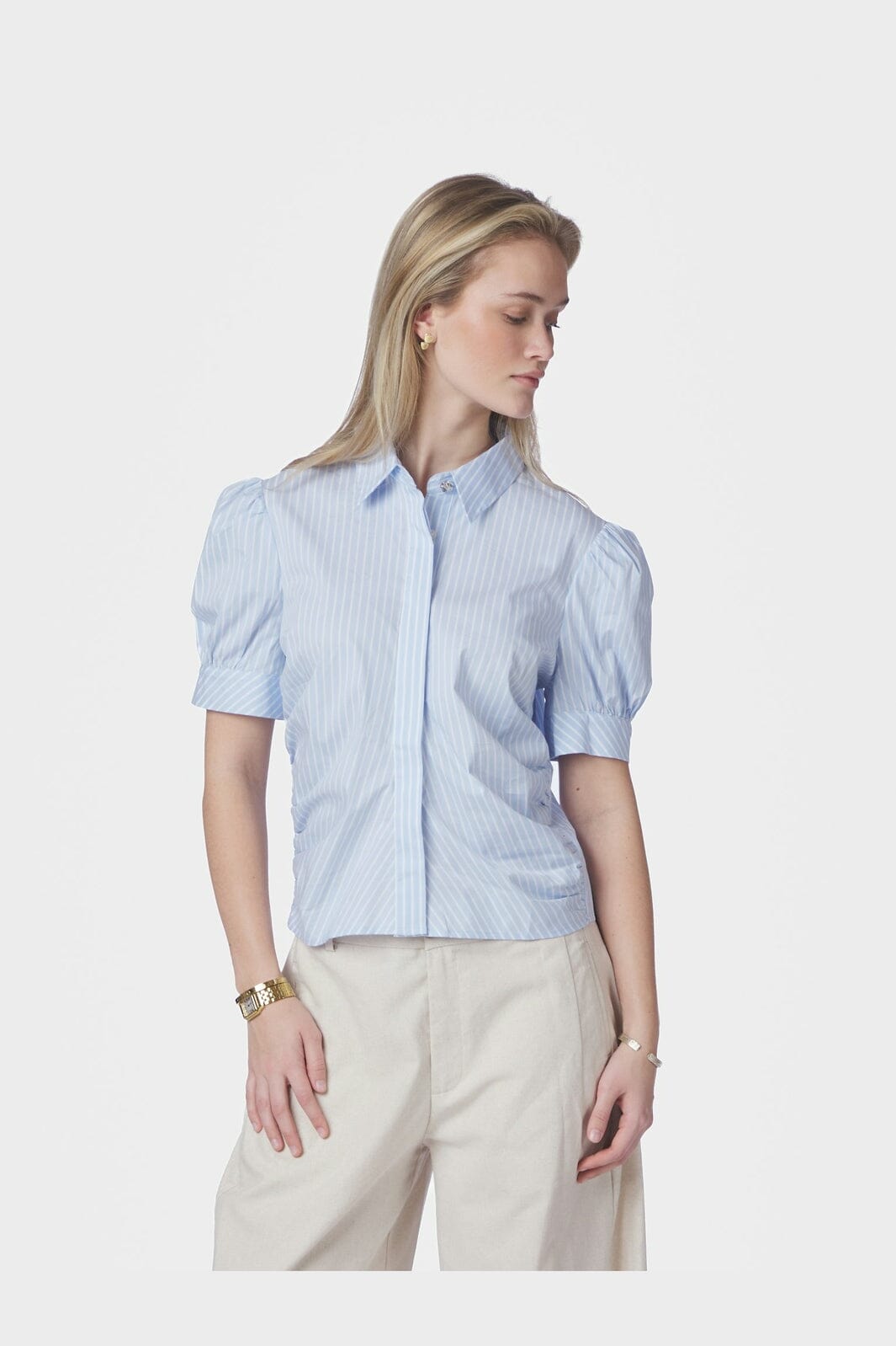Neo Noir - Frannie Soft Stripe Shirt 169738 - 145 - Light Blue