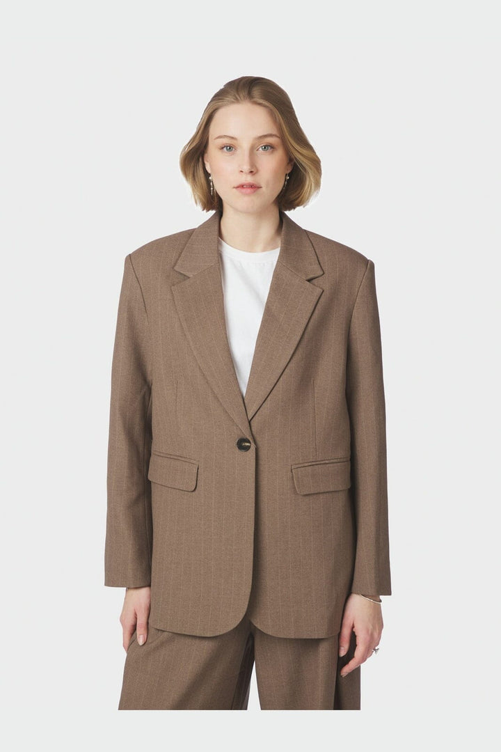 Neo Noir - Gaby Pinstripe Blazer 168204 - 214 - Taupe