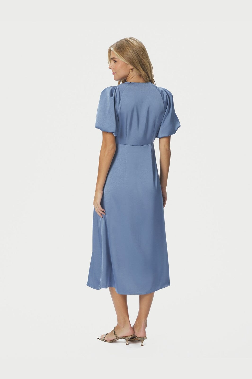 Neo Noir - Illana Heavy Sateen Dress 162521 - 407 - Smoke Blue