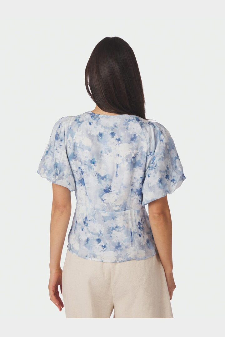 Neo Noir - Irina Floral Fusion Blouse 168968 - 140 - Blue