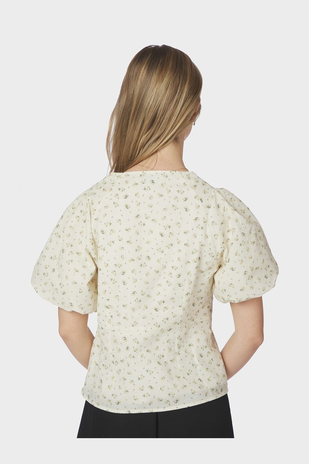 Neo Noir - Irina Small Rose Flower Blouse 169258 - 191 - Light Yellow