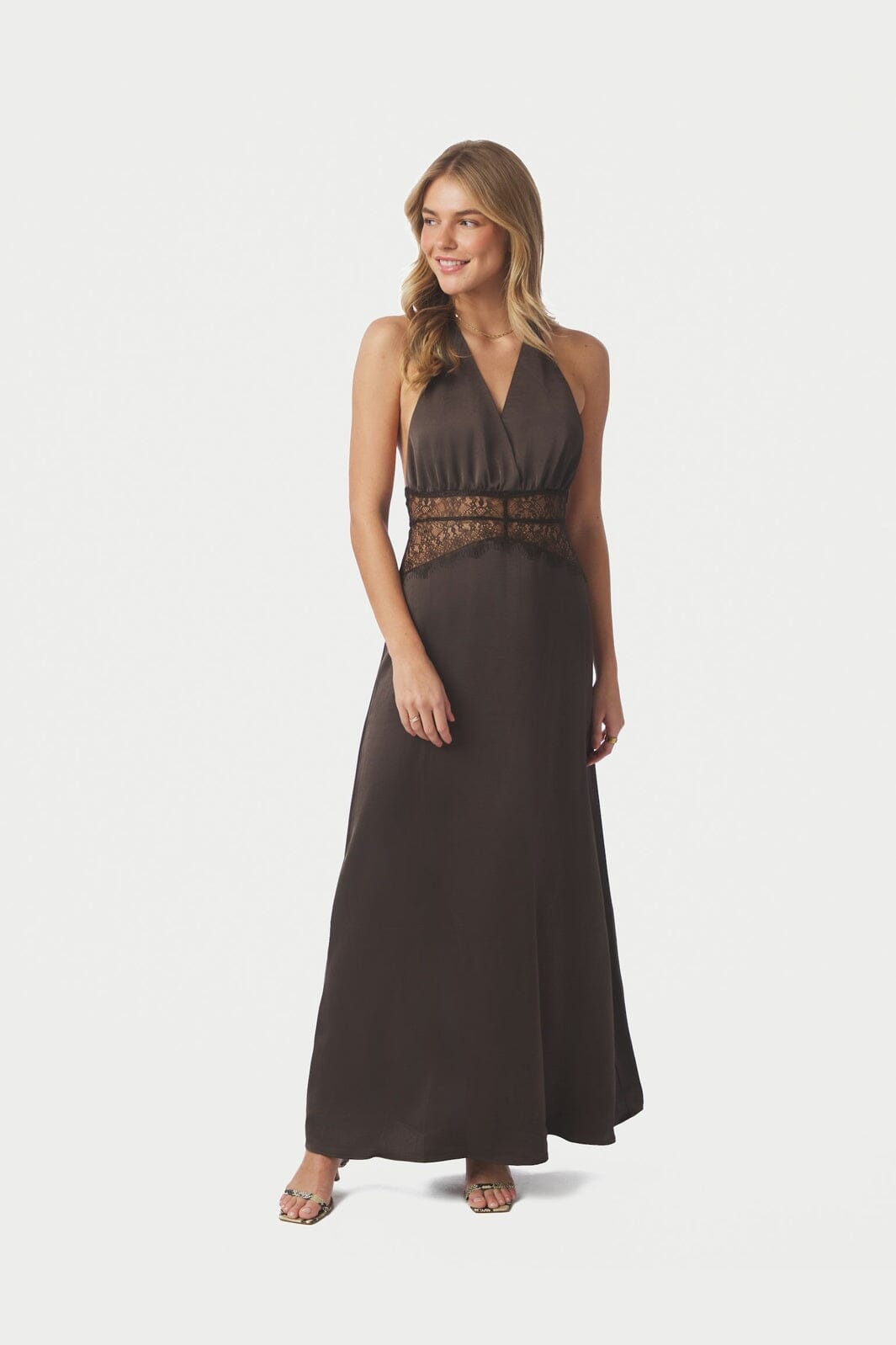 Neo Noir - Jasine Heavy Sateen Dress 169175 - 676 - Dark Brown