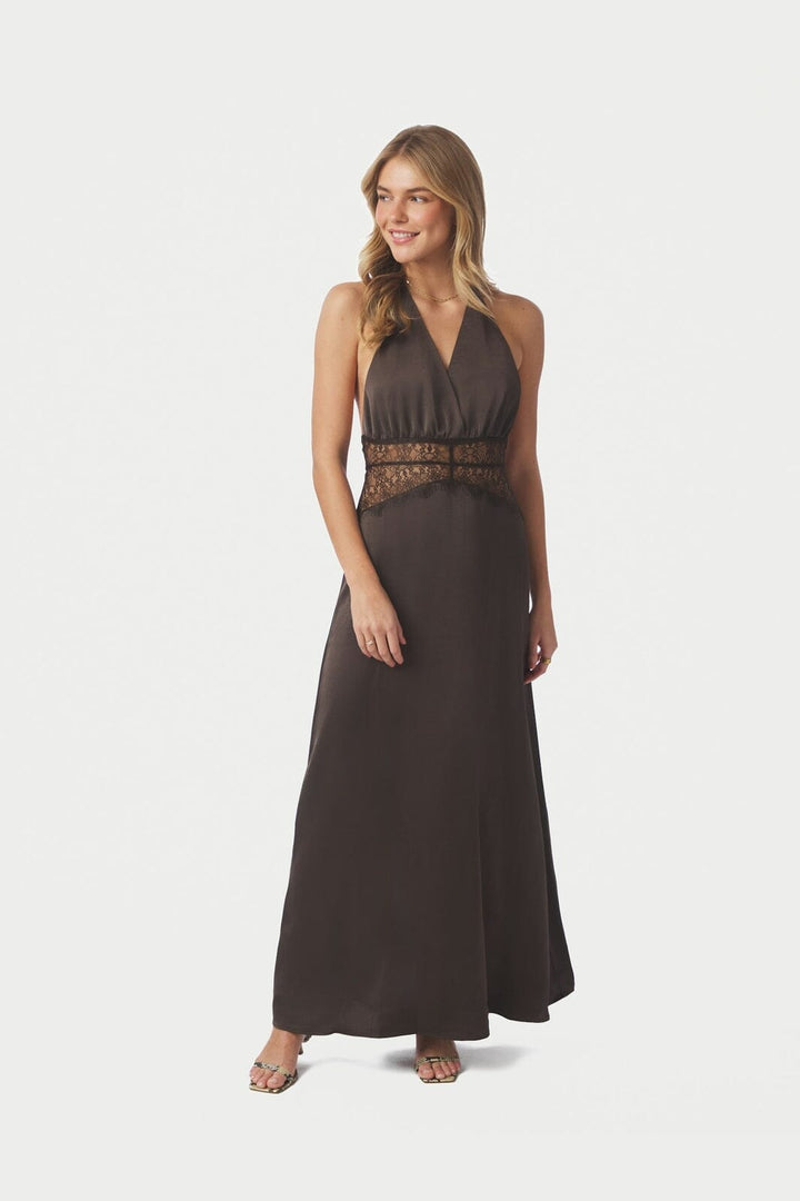 Neo Noir - Jasine Heavy Sateen Dress 169175 - 676 - Dark Brown
