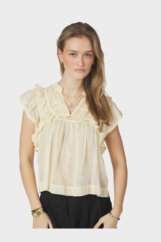 Neo Noir - Jayla S Voile Top 159881 - 416 - Butter Yellow