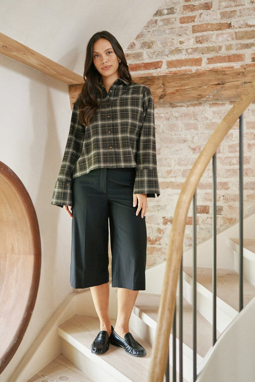 Neo Noir - Jaylin Flannel Check Shirt 171705 - 676 - Dark Brown Skjorter 