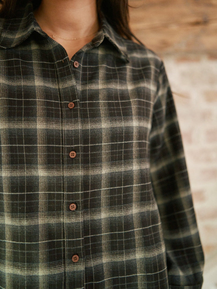 Neo Noir - Jaylin Flannel Check Shirt 171705 - 676 - Dark Brown Skjorter 