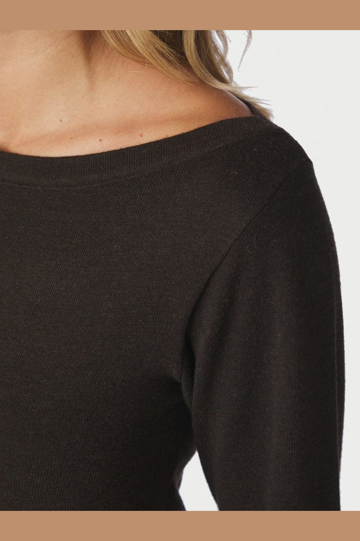 Neo Noir - Jessen Knit Blouse 169621 - 205 - Brown Melange