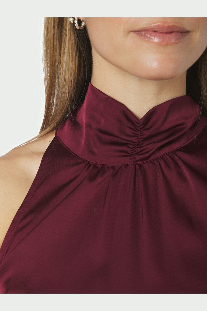 Neo Noir - Jos Drapy Satin Top 167311 - 174 - Burgundy