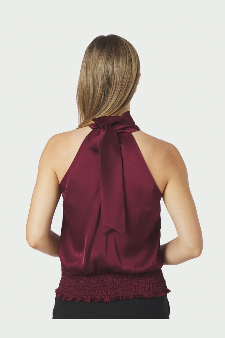 Neo Noir - Jos Drapy Satin Top 167311 - 174 - Burgundy