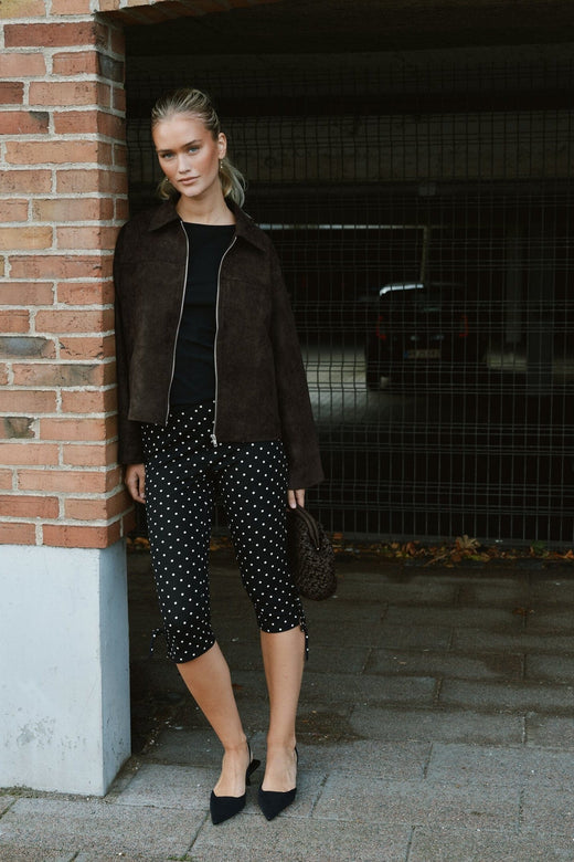 Neo Noir - Juan Dot Capri Pants 171224 - 100 - Black Bukser 