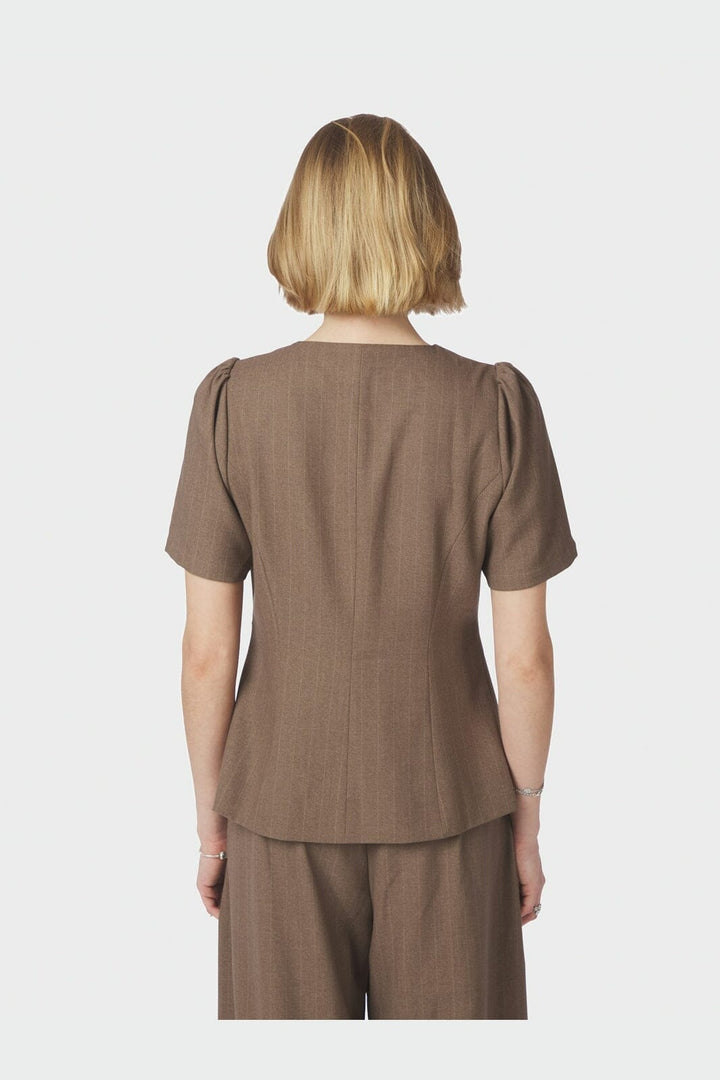 Neo Noir - Jules Pinstripe Blouse 163592 - 214 - Taupe
