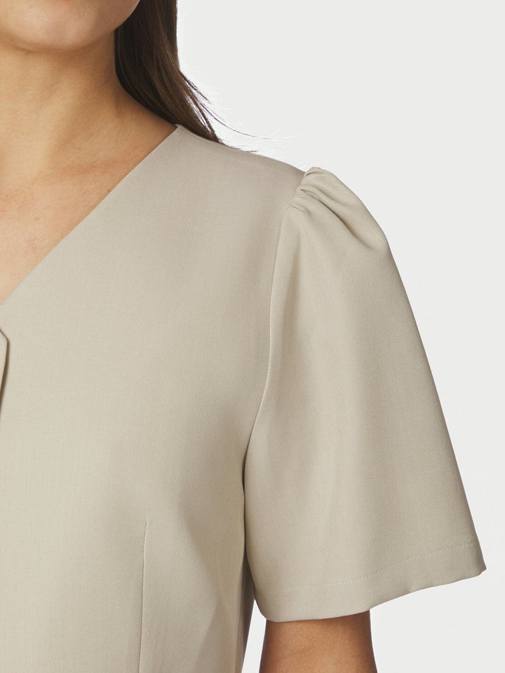 Neo Noir - Jules Structure Blouse 165065 - 122 - Creme Bluser 