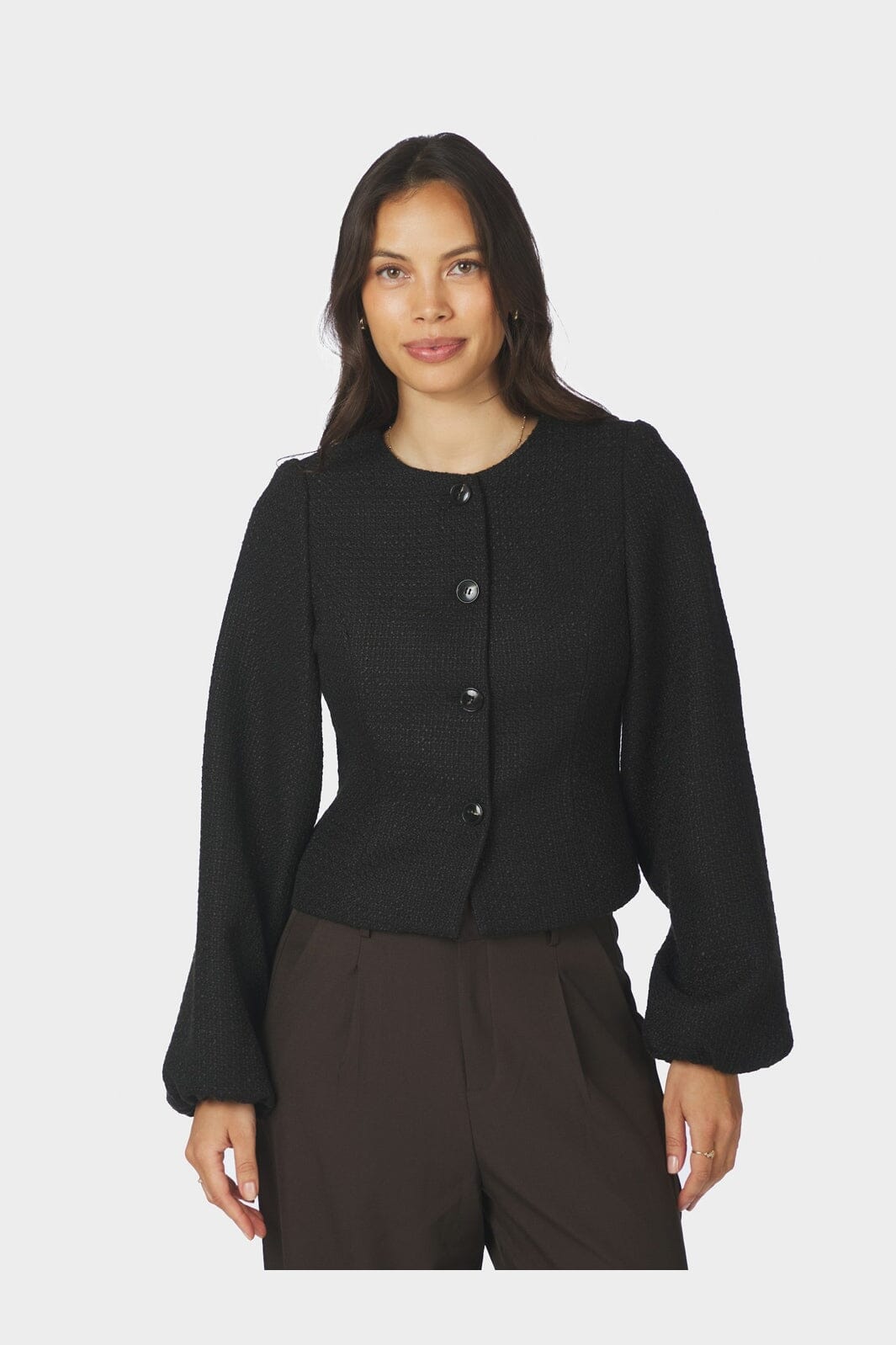 Neo Noir - Junette Boucle Jacket 170179 - 100 - Black