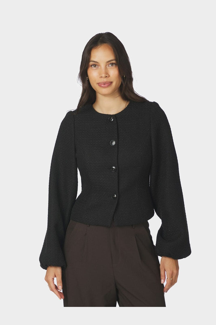 Neo Noir - Junette Boucle Jacket 170179 - 100 - Black