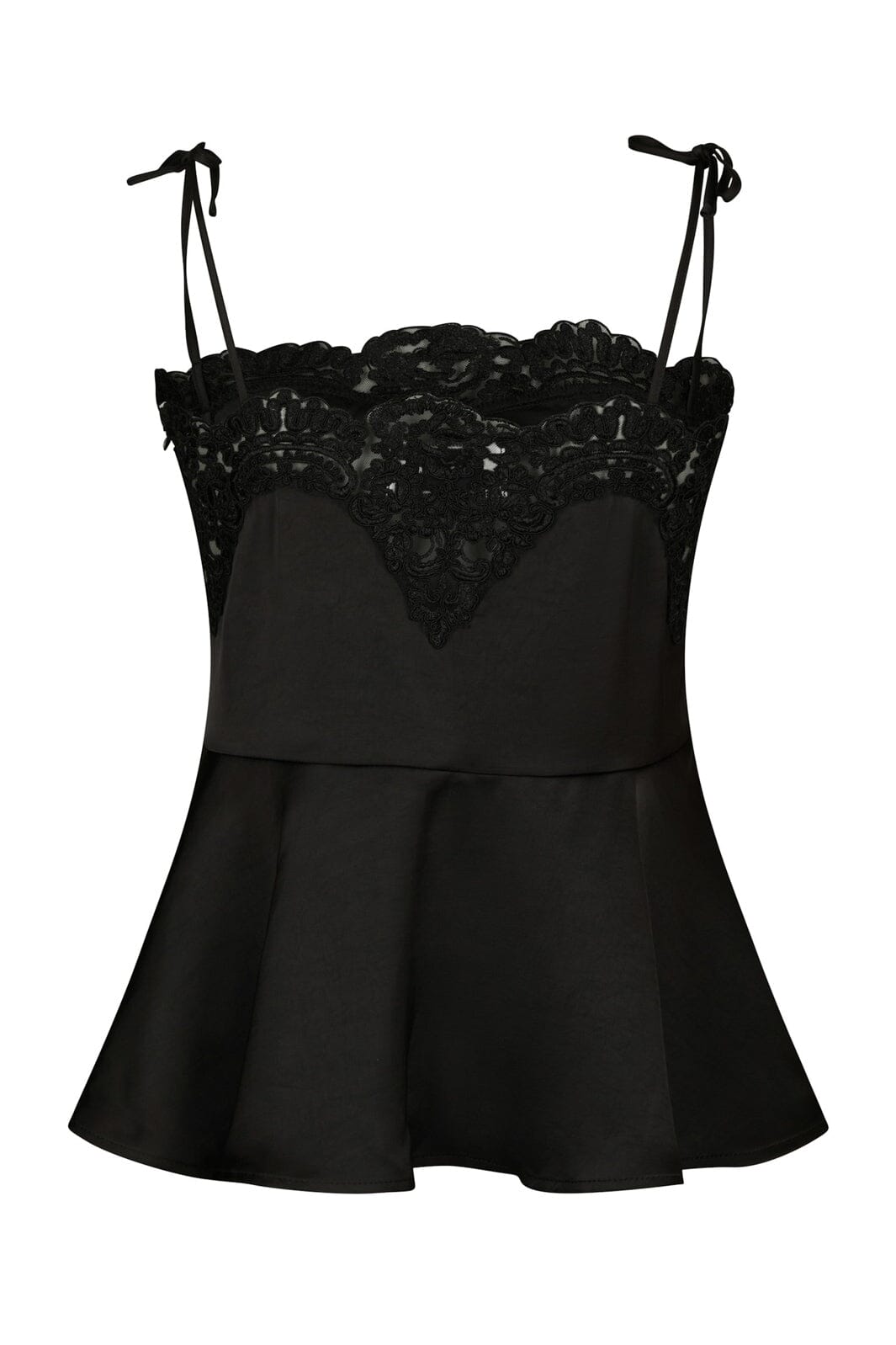Neo Noir - Kaela Heavy Sateen Lace Top 168290 - 100 - Black