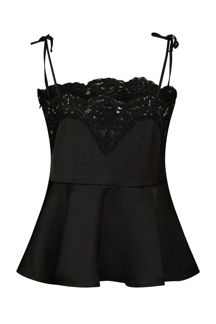 Neo Noir - Kaela Heavy Sateen Lace Top 168290 - 100 - Black