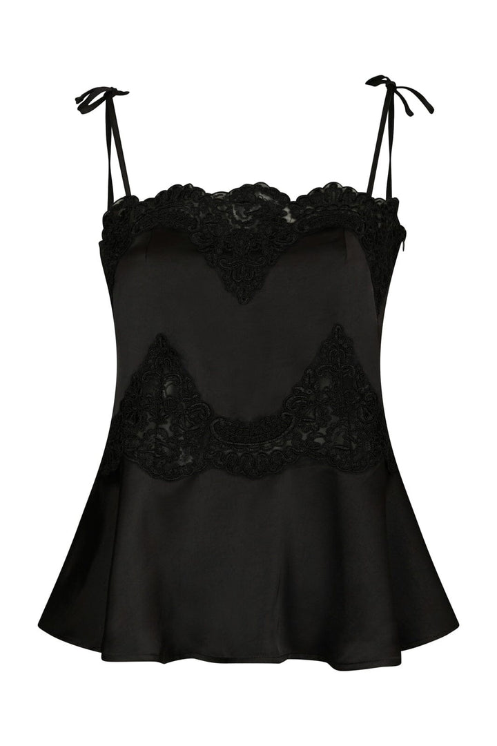 Neo Noir - Kaela Heavy Sateen Lace Top 168290 - 100 - Black