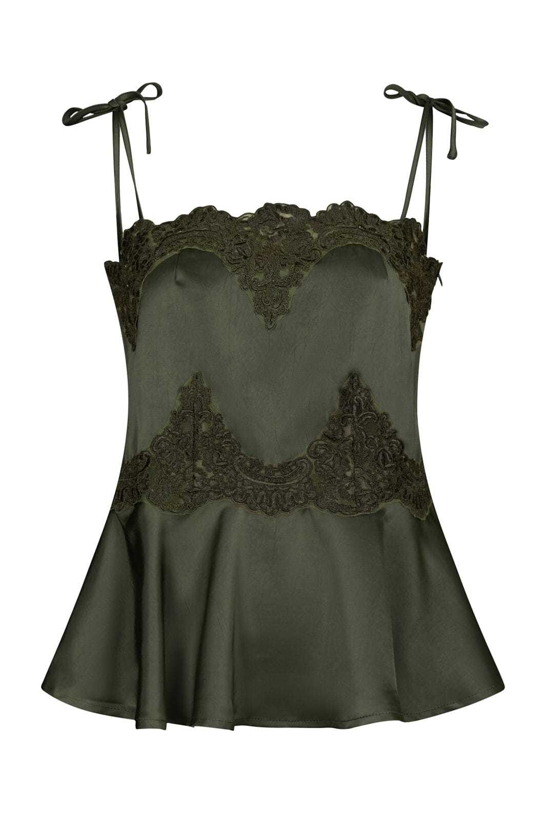 Neo Noir - Kaela Heavy Sateen Lace Top 168290 - 591 - Deep Green